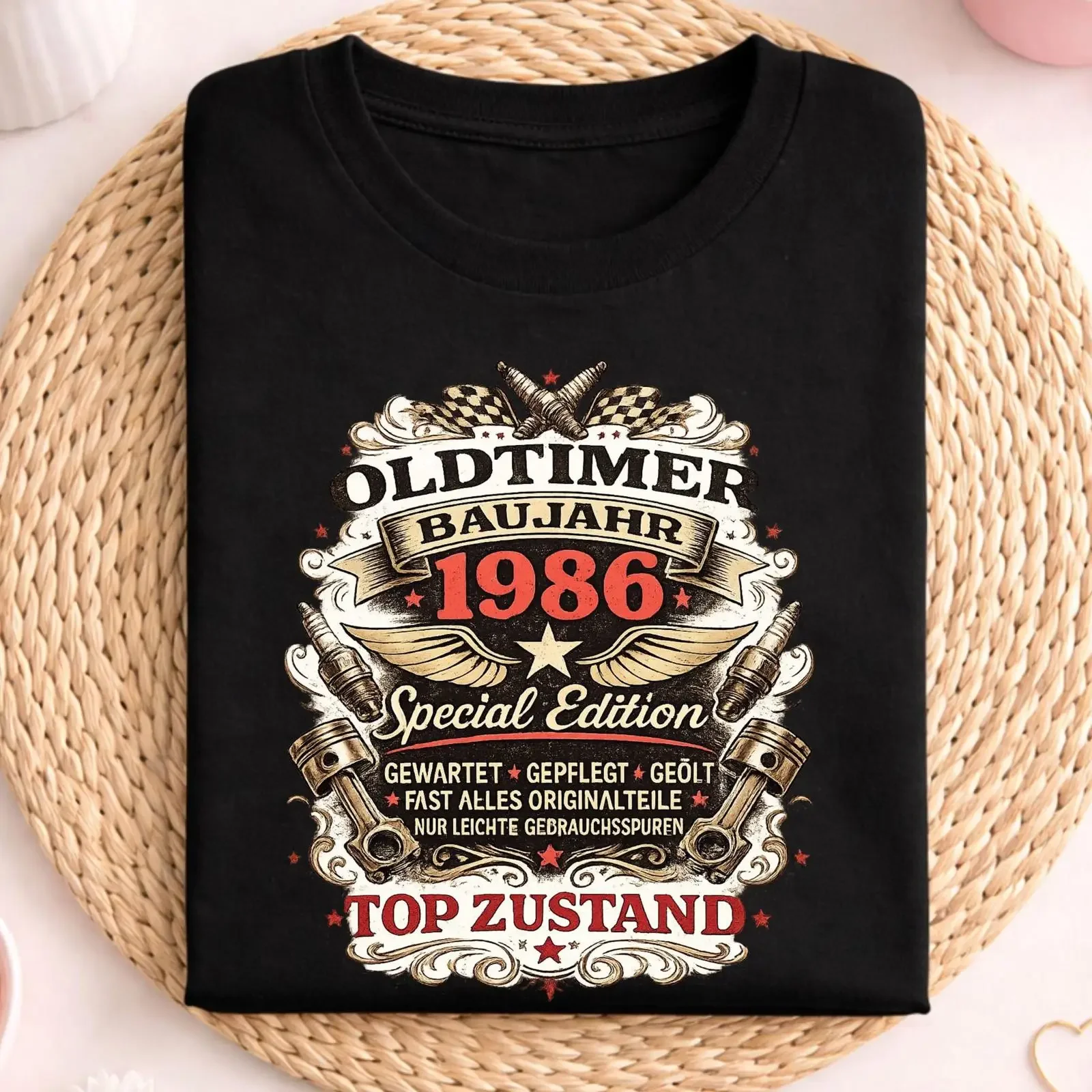 Vintage 1986 Oldtimer Special Edition T Shirt Funny German Car Enthusiast Birthday Retro Classic Automotive  vintage Washed