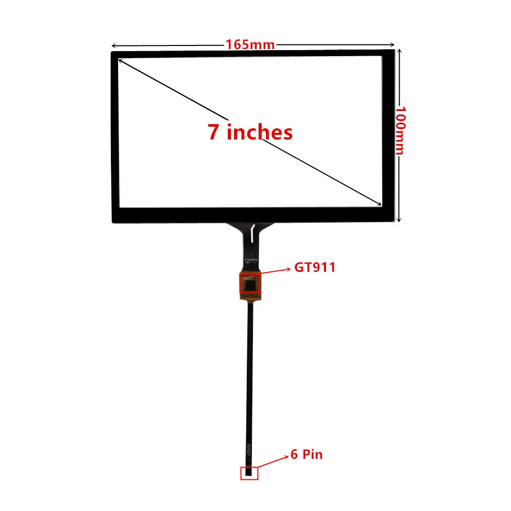 6.2/7/8/9 inç GT911 kapasitif evrensel sayısallaştırıcı için araç DVD oynatıcı GPS navigasyon multimedya dokunmatik Panel cam