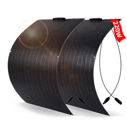 110W 220W 330W 440W ETFE Flexible Solar Panel 18V Panel Solar Monocrystalline Solar Cell 1000Watt Home System Kits RV Boat Car