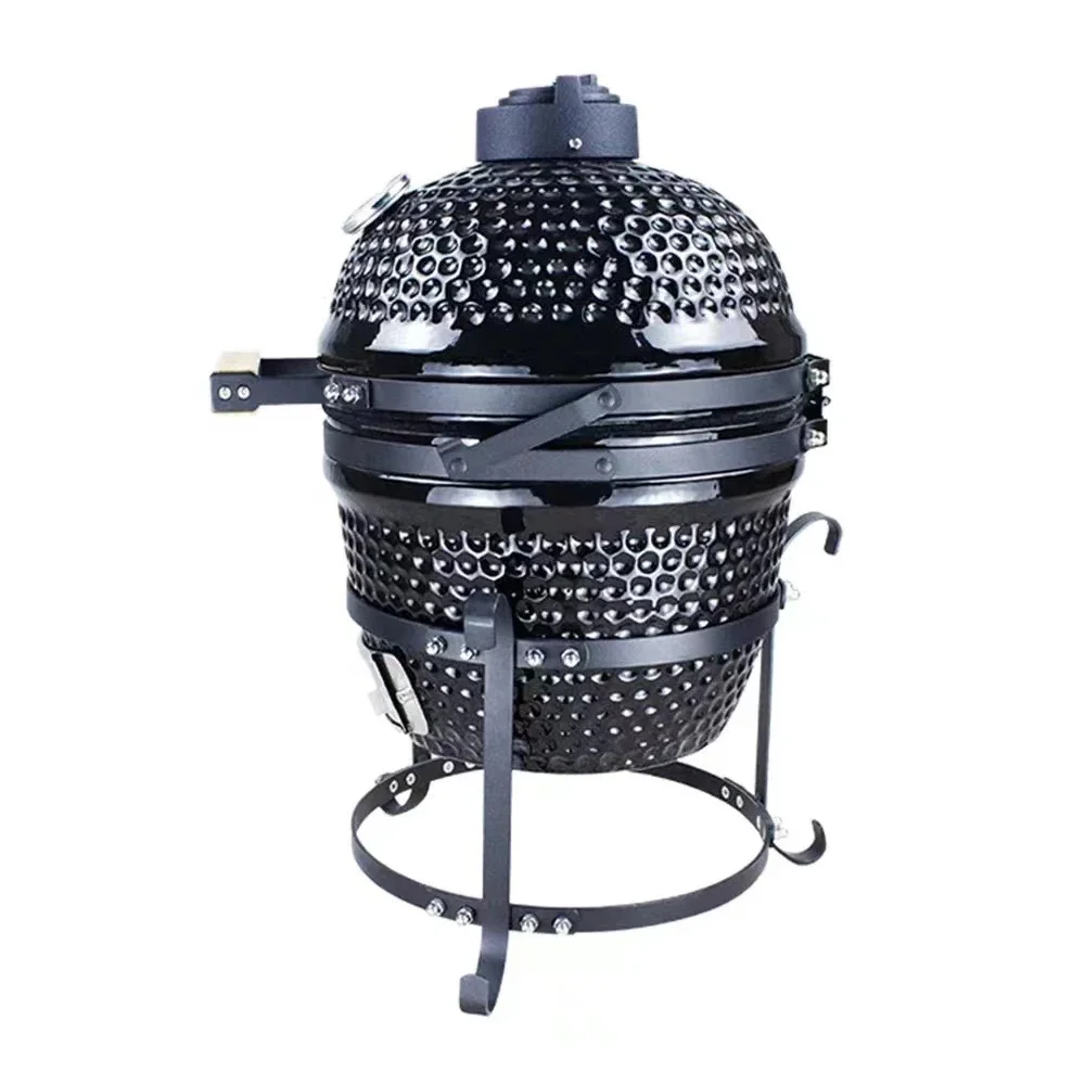 13 Black Abrazine Kamado BBQ Grills Outdoor Garden Enamelled Steel Asadores Meat Camping Pellet Smoker Barbecue Charcoal