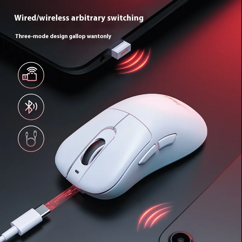 Lingbao M5 Maus Tri-Mode verkabelt/drahtlos/Bluetooth 12000 E-Sports Office leichte wiederauf ladbare Maus dpi