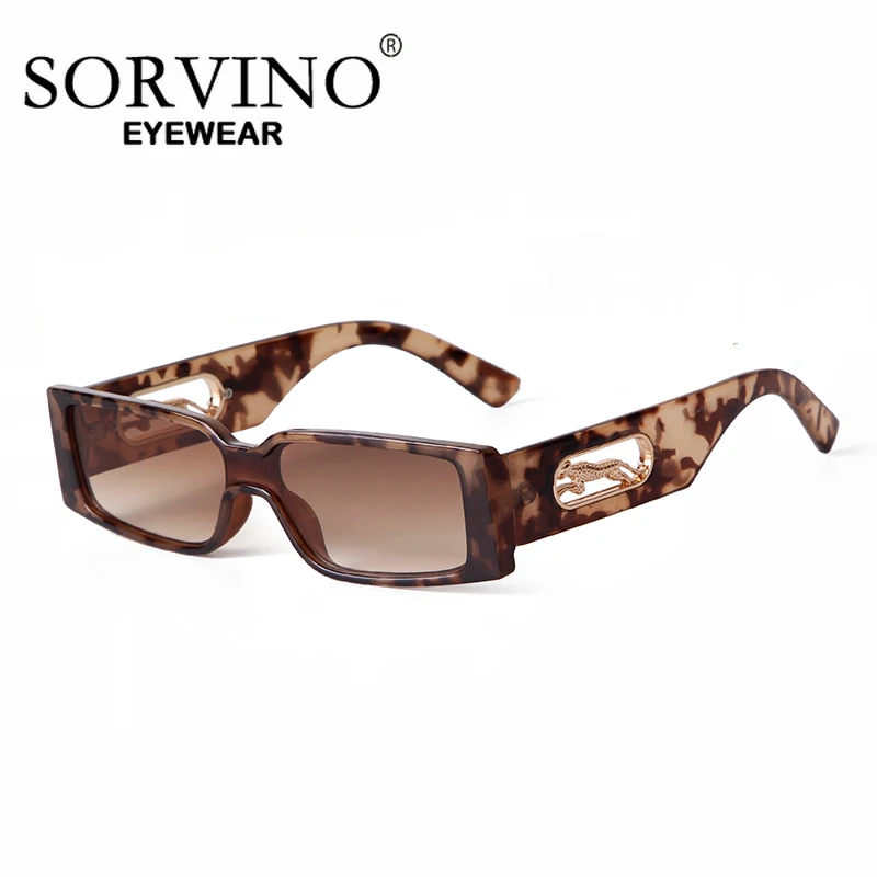 SORVINO, gafas de sol de diseñador de leopardo de marca de alta calidad, gafas de sol Retro con degradado negro UV400 para mujer con logotipo