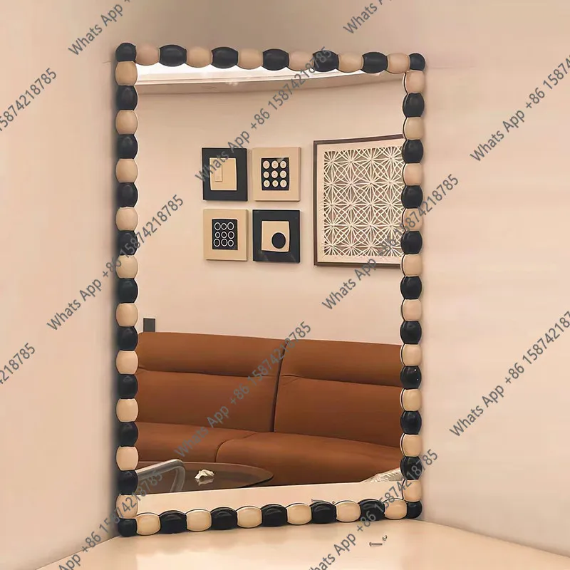 Art sense color matching fashion Nordic wall-mounted full-body mirror light luxury full-length mirror cloakroom floor