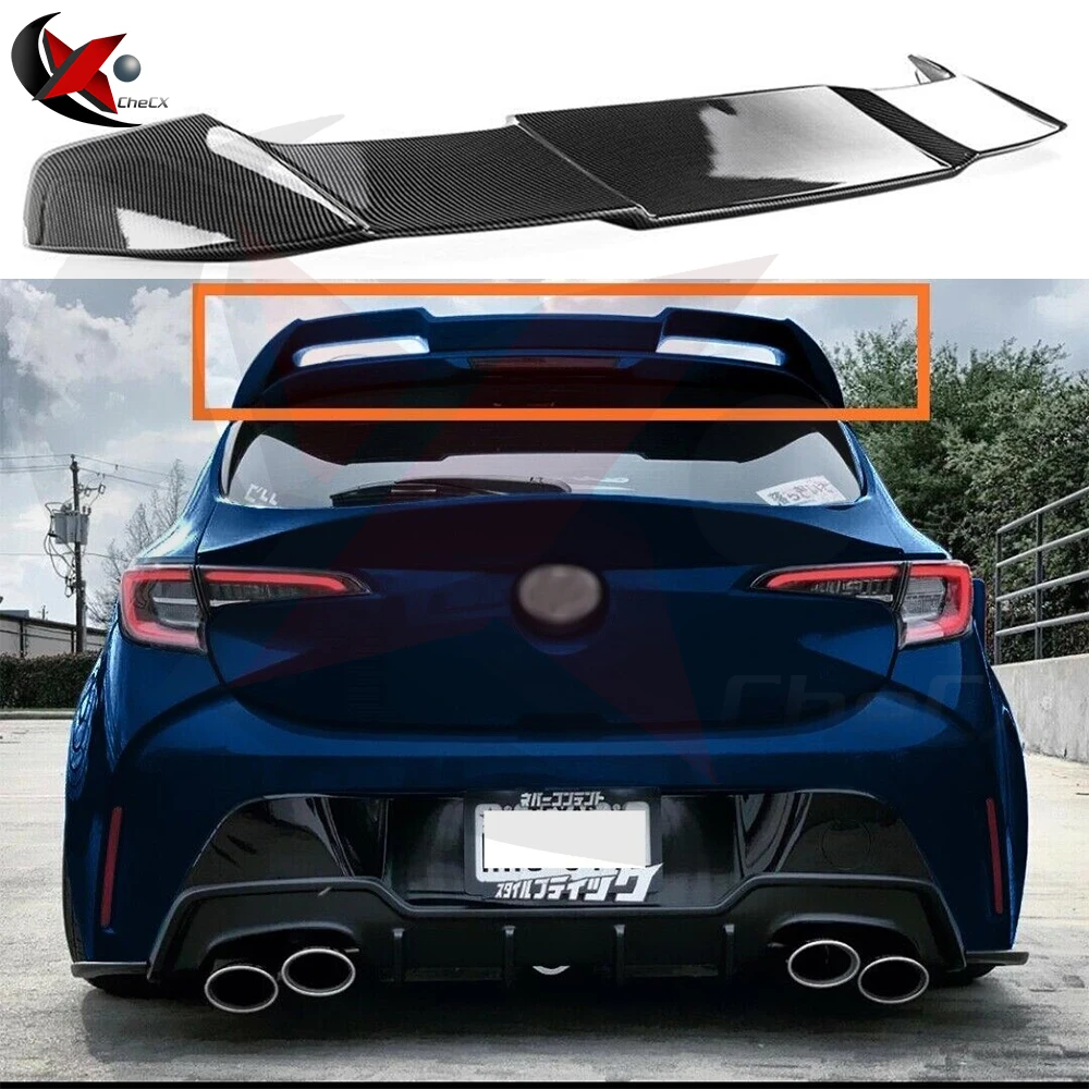 

Fit For Toyota Corolla Hatchback Black Spoiler 2019 2020 2021 2022 ABS Car Rear Roof Wing Primer Color Tail Spoiler Car Styling