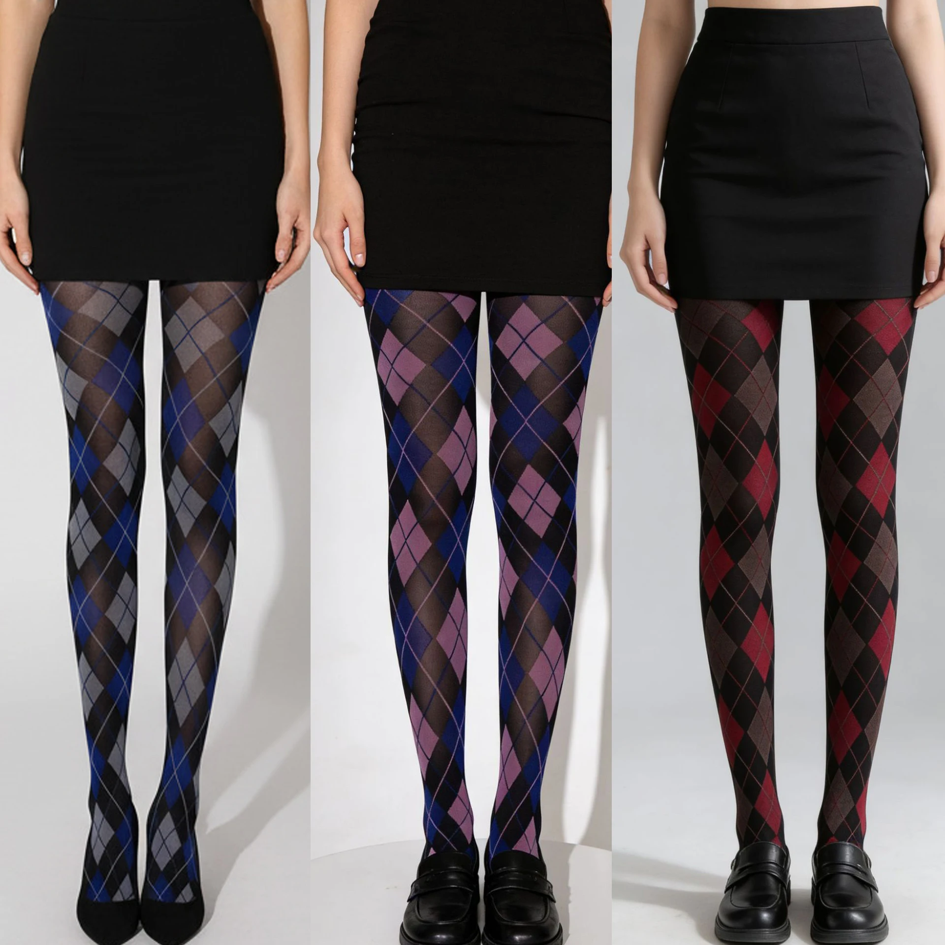 

Diamond Plaid Tights Pantyhose Women Retro JK Japanese Style Stockings Lingerie Sexy Stockings Female Tights Pantyhose Legging