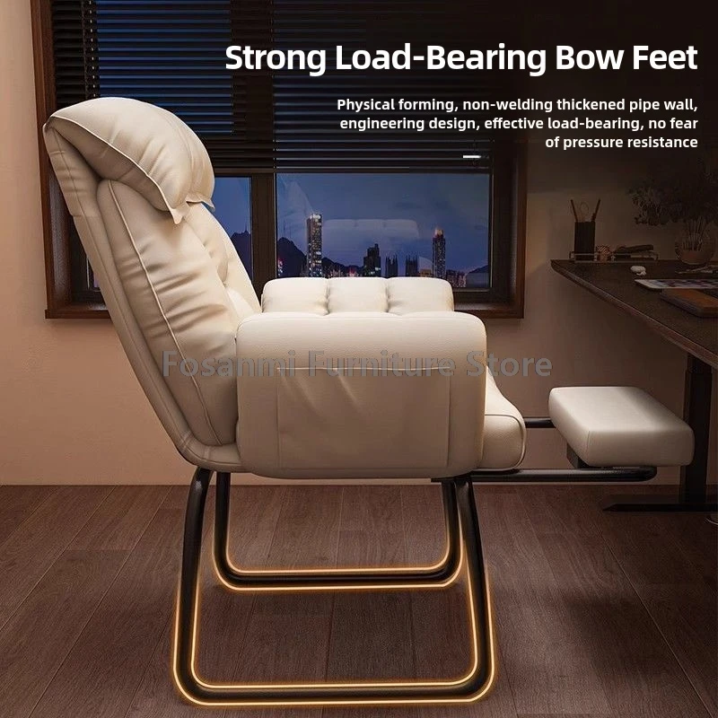 Sedia da computer morbida da gioco comoda per la casa Sedia da ufficio ergonomica con gamba fissa in acciaio Sedia da scrivania con schienale regolabile con poggiatesta