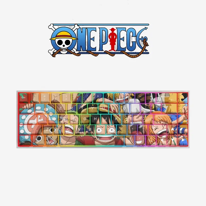 

61/68 key One Piece anime cute Luffy Chopper cartoon mechanical keyboard keycap Kawaii PBT material height keycap accessories