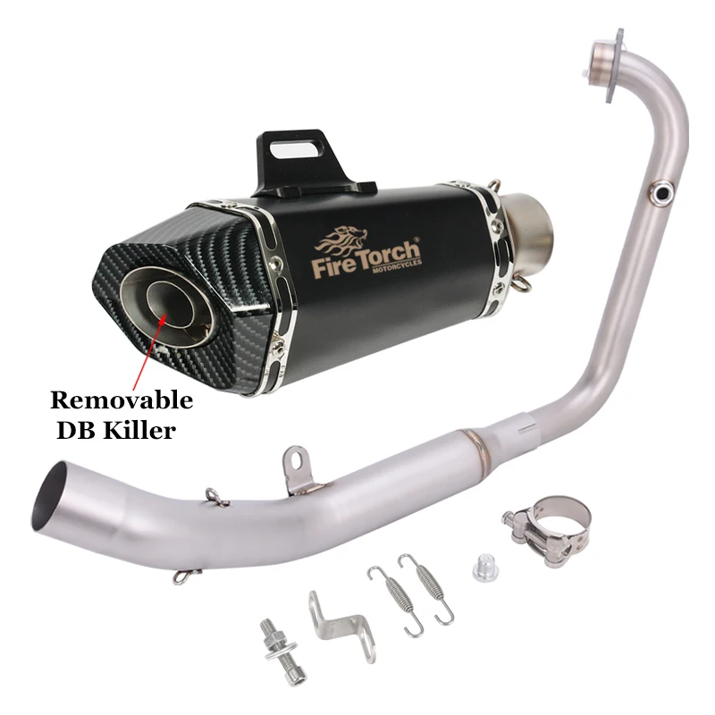 Slip On For Zontes ZT155 ZT 155 U U1 G1 G 1 GK Z2 2025 2026 Motorcycle Exhaust System Escape Sensor Front Link Pipe Muffler Moto
