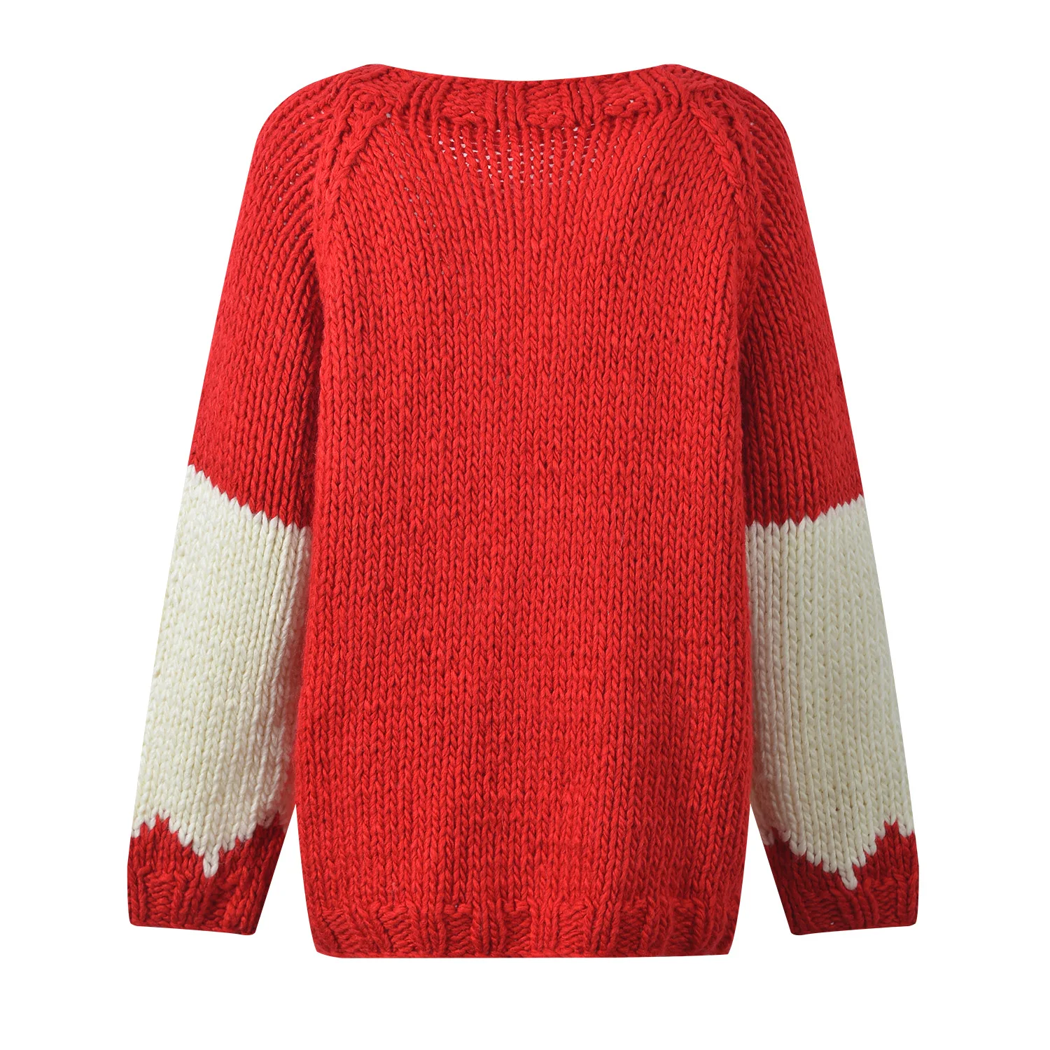 

High-End European Sle Sweet Cartoon Knitted Sweater Coat Women's Red Thi Yarn round Ne Open Cardigan Faionable Anti-A...