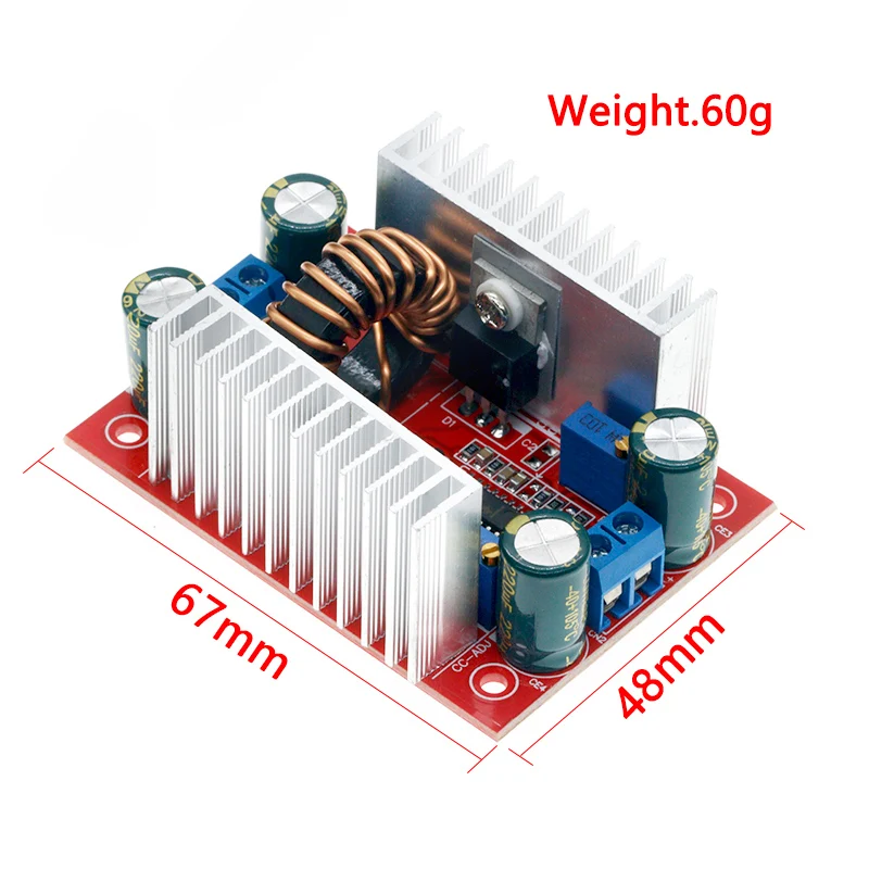 DC 400W 15A Step-up Boost Converter Constant Current Power Supply LED Driver 8.5-50V to 10-60V Voltage Charger Step Up Module