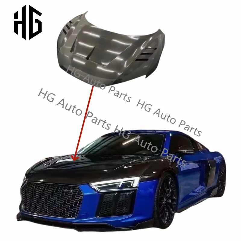 

Best Price 1016 Style Carbon Fiber Car Bonnet Hood For Audi R8 2016-2018 Engine Hood Auto Exterior Accessories