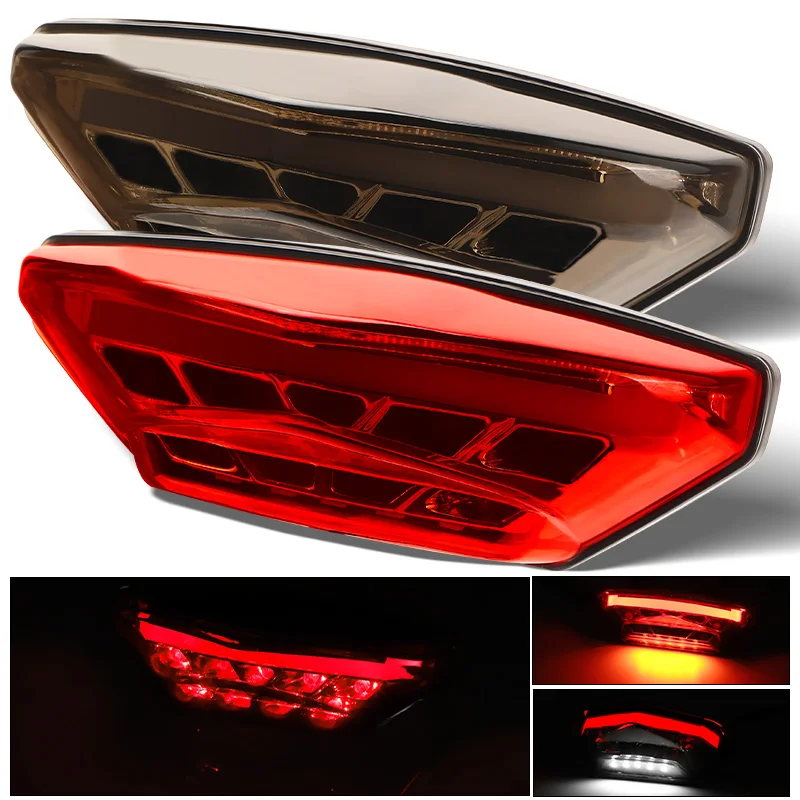 

Светодиодный стоп-сигнал для мотоцикла, задний стоп-сигнал DRL с лампой номерного знака, задний фонарь для мотоцикла, квадроцикла, велосипеда для кафе Racer, скутера