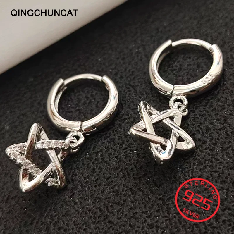 

Stamp 925 Sterling Silver Trendy Charms Earring Wedding Jewelry Gifts New Arrival Long Tassel Earrings for Women Couples