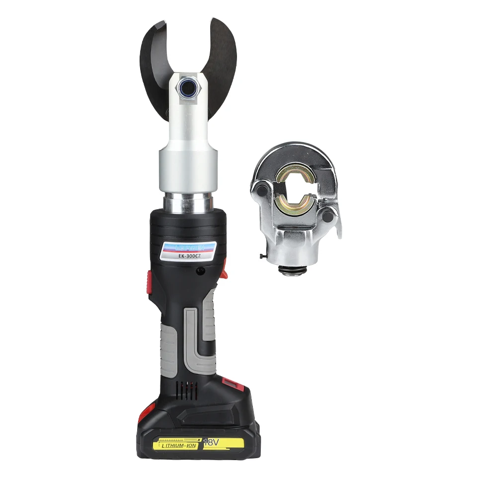 EK-300CZ/40C Battery-Powered Hydraulic Crimping Tool - Straight Handle Cable Crimper Crimping and Cutting Dual-Function Tool