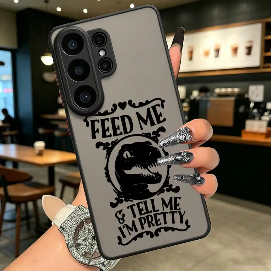 Feed Me Dino Case for Samsung Galaxy S26 Note 20 Ultra 10+ S25 Ultra S23 FE S24 Plus S22 S20 FE S21 Funda Back Phone Cover