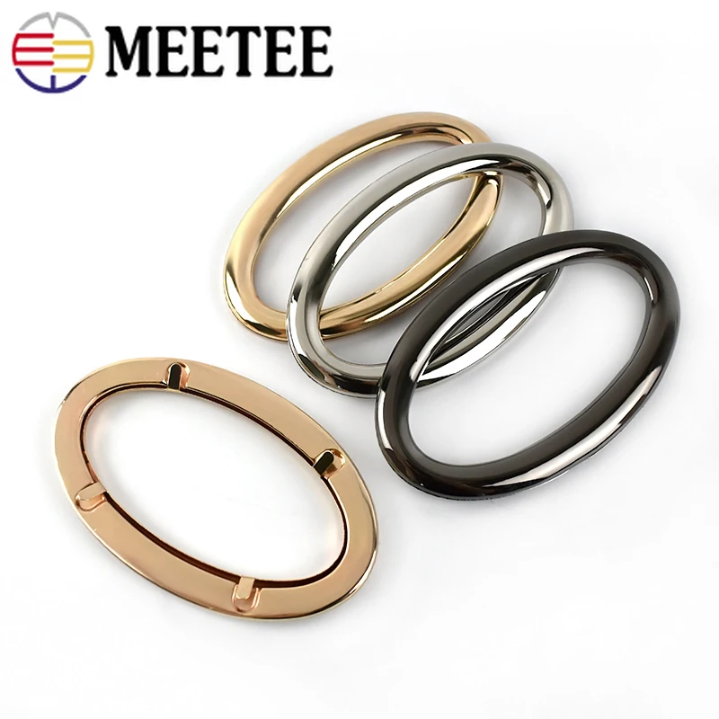 2/4Pcs 88*46mm Oval Rings Metal Bag Handles Bags Eyelet Frame Kiss Clasp Clutch Handbag Hardware Accessories DIY Leather Crafts