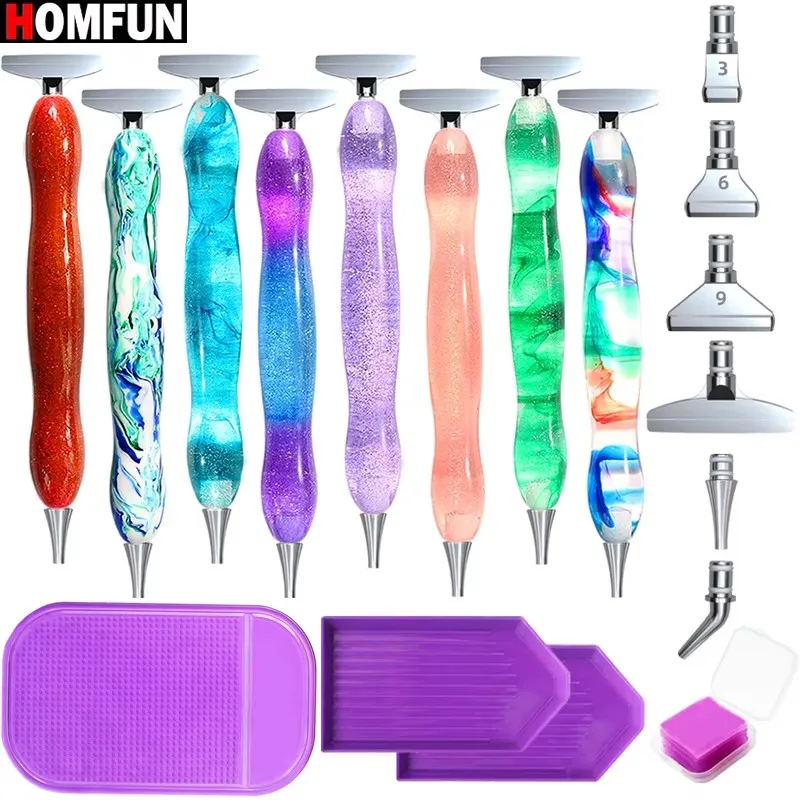 HOMFUN Eco-friendly Alloy Replacement Pen Heads Multi Placers Point Drill Pens,Resin Diamond Painting Pen，DIY Nail Art Tools