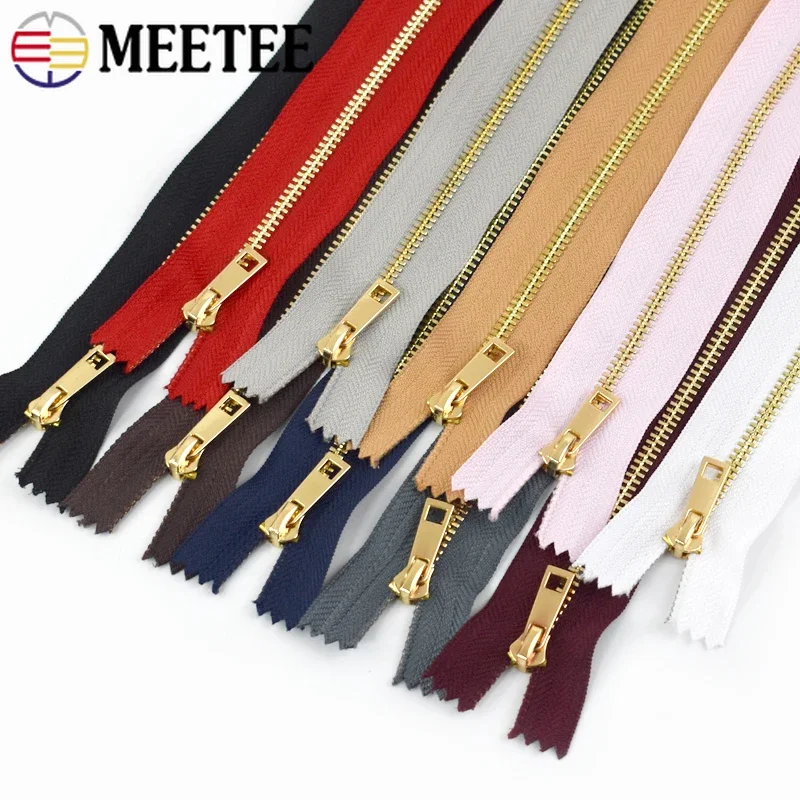 

5/10/20Pcs 3# 15/20/25/30cm Metal Zippers Close-End LightGold Teeth Zipper Bag Clothes Replacement Zip Sewing Zips Accessories