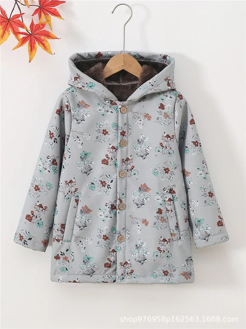 Kids Fleece Lined Jackets Winter Boys Thick Plus Velvet Warm Coats Children Hooded Cotton Outerwear Kids Padded Snowsuit Yk129 6