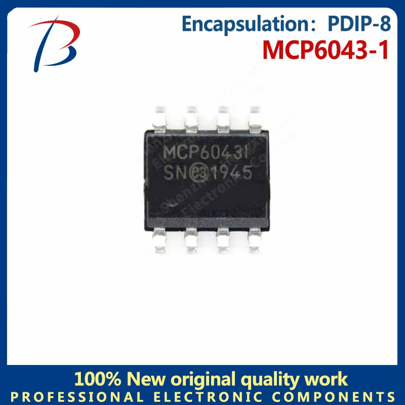 10PCS MCP6043-E packaged PDIP-8 operational amplifier silk-screen printed MCP6043-E BHT inventory