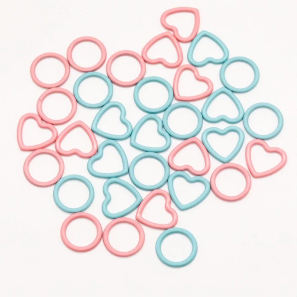 32PCs/Lot Zinc Alloy Knitting Stitch Markers Heart Round Multicolor Crochet Stitch Lock Knit Needle Clip Sewing Tool Accessories