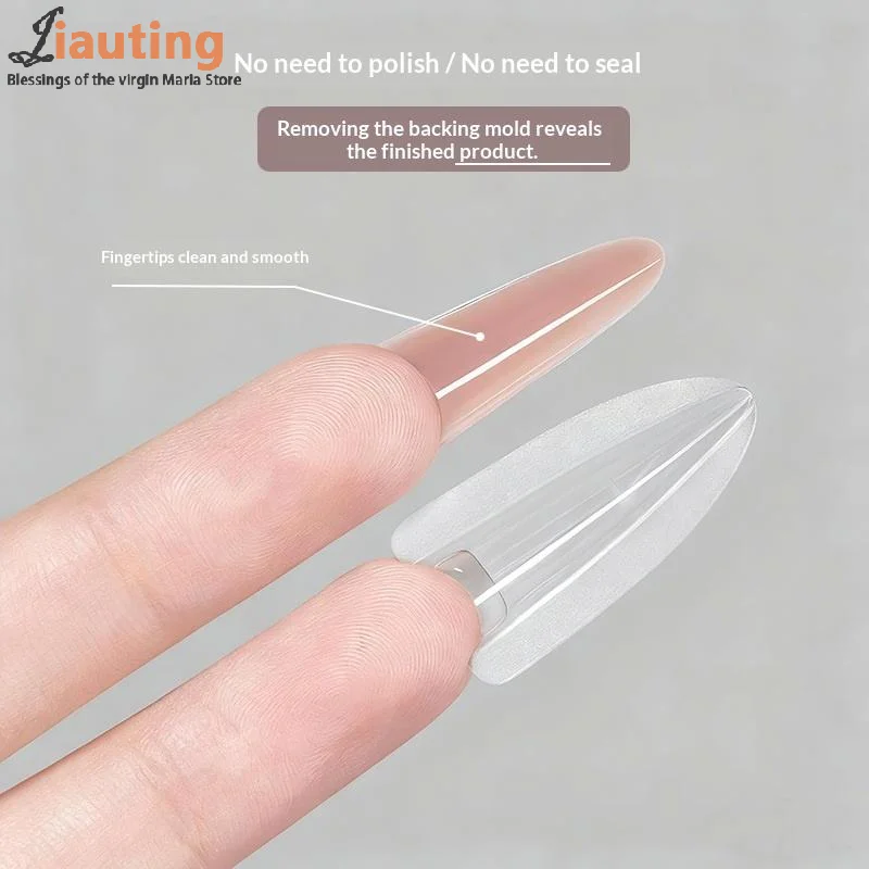 240 قطعة ساندويتش أشكال أظافر مزدوجة 15 حجم ملحقات-شكال مزدوجة قالب سفلي طويل نعش اللوز مسمار الفن أشكال مانيكير أداة #5