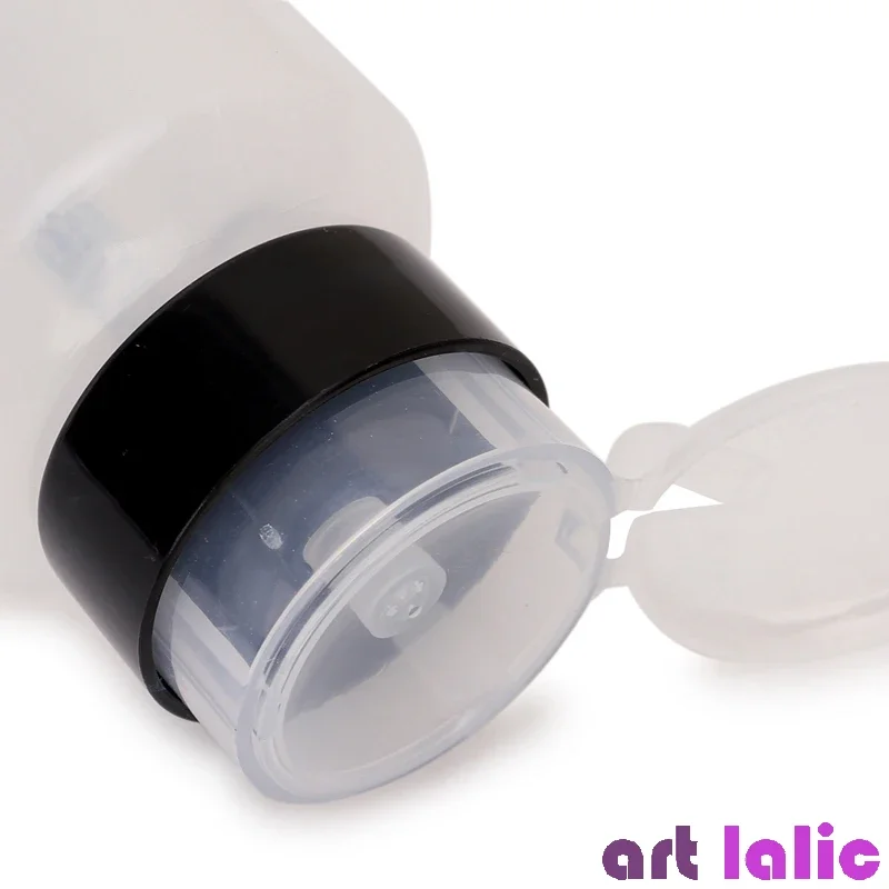 زجاجة شفافة قابلة لإعادة الملء سعة 210 مل مع موزع مضخة، مزيل جل طلاء الأظافر، منظف من الأسيتون، أدوات مكياج سائلة