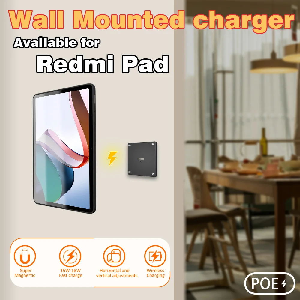 

POE Magnetic Wall Mount with Charging Case for xiaomi pad 6/6 Pro Upgraded 18W Quick Charge Strong Magnets in Wall emonita