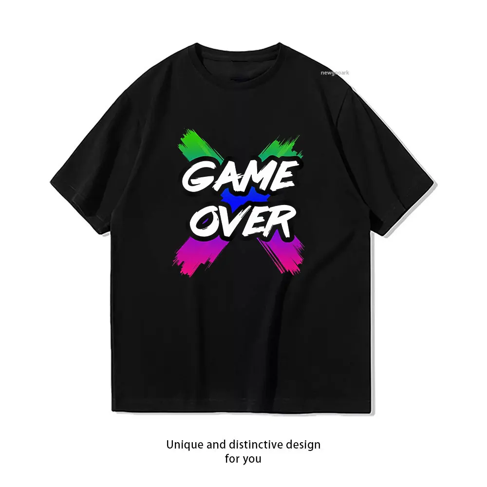 

Colorful Game Over T-Shirt T-Shirt Casual cotton graphic t shirts Creative streetwear Classic O-neck shirt