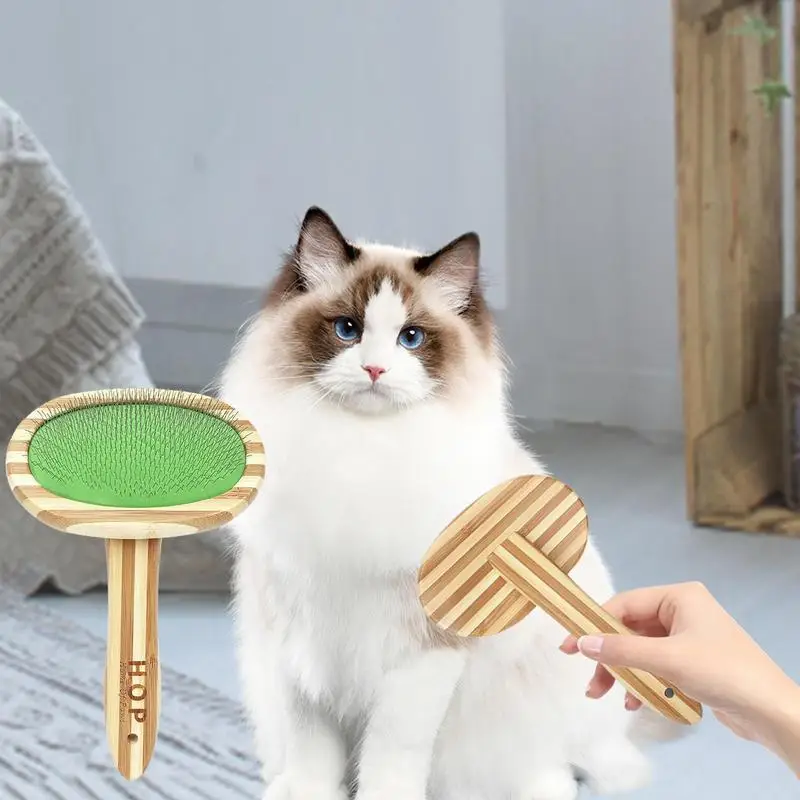 Dog Comb Dog Brush For Shedding Wooden Handle And Fine Tooth Dog Combs For Grooming Long Or Short Haired Dogs And Cats Shedding