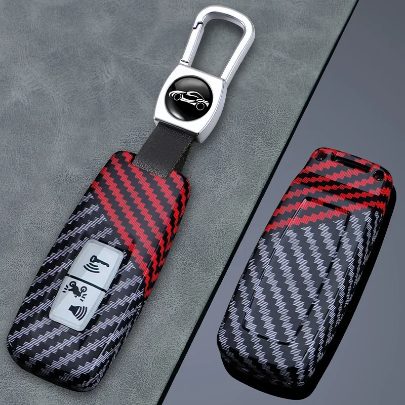 2 Buttons Key Case For Honda Motor PCX 160 125 PCX125 PCX160 VISION SH350 ADV 150 350 Carbon Fiber Key Case Cover Keychain