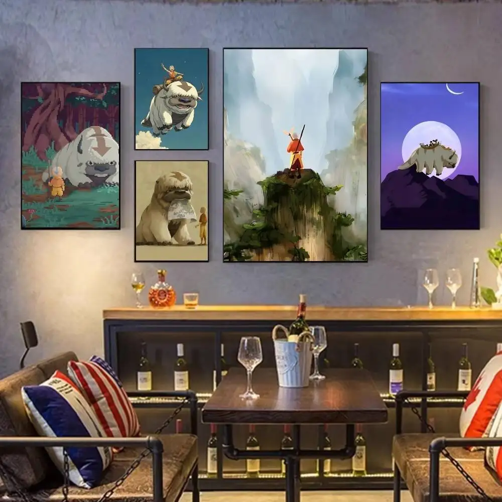 A-Avatar A-Appa AangS Classic Wall Art, Canvas Print Poster, Suitable for Home, Living Room, Room Decoration Painting