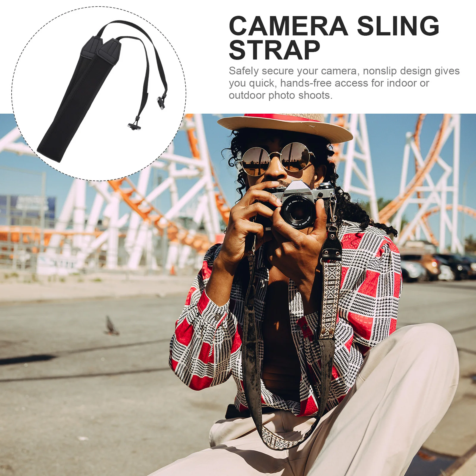 

2Pcs Neoprene Camera Shoulder Strap Breathable Wear Resistant Crossbody Strap Adjustable for Photographers Men Women Outdoor