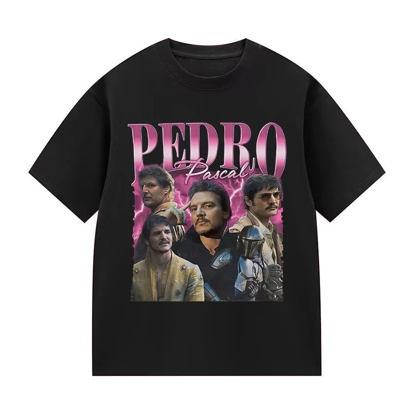 

90s Pedro Pascal Vintage Graphic T Shirt Men's Women Harajuku Fashion T-shirt Casual Cotton Oversized T-shirt Streetwear Unisex