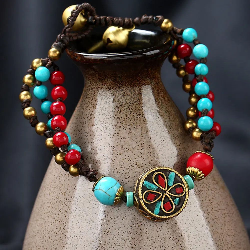 

Retro Beaded Jewelry Ethnic Braided Bracelets Chinese Style H woven Cartoon Pendant Gift Birthday Valentine Day Mother Day