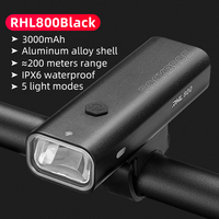 ROCKBROS Bicycle Front Light 200-800LM Bright Lightweight IPX6 Waterproof Type-C Charging Head Light Bike Light Bike Accessories