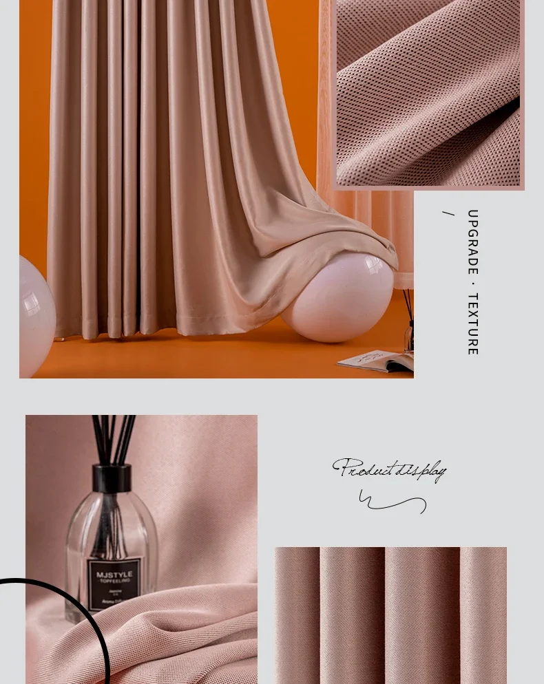 Moderne Verdunkelungsvorhänge für Wohnzimmer, Esszimmer, Schlafzimmer, Fenster, doppelseitiger Leinen-Baumwoll-Sonnenschutz, einfarbige Vorhänge, individuell anpassbar – Detail 29