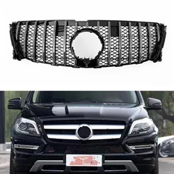 Grill Front Grille For Mercedes Benz GL Class X166 GL350 GL400 2013 2014 2015 GT Style Silver/Black Upper Bumper Hood Mesh Grid