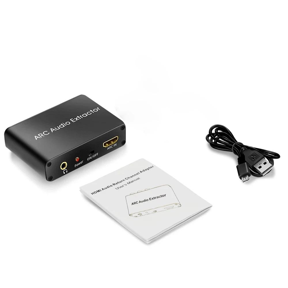 192KHz ARC Audio Adapter Extractor Digital to Analog Audio Converter DAC SPDIF Coaxial RCA 3.5mm Jack Output For TV Monitor