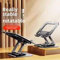 Metal Tablet Stand Desktop Riser Foldable 360 Degree Rotation Ipad Universal for Watching Videos Live Broadcast