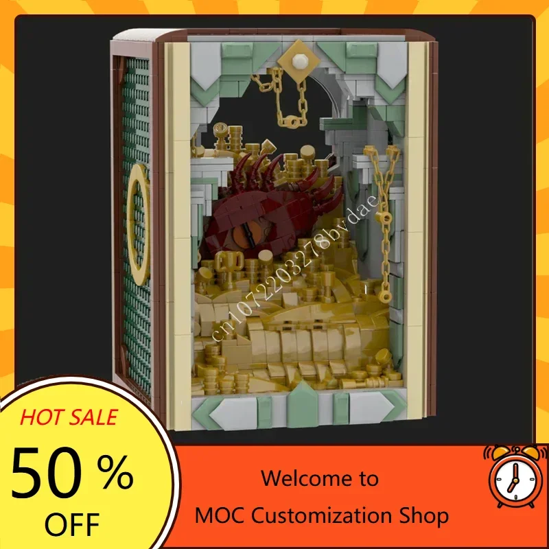 

1514 шт., книжный уголок, Smaug MOC Streetview, праздничные пазлы, креативная архитектура в сборе, подарок на Рождество и день рождения для детей