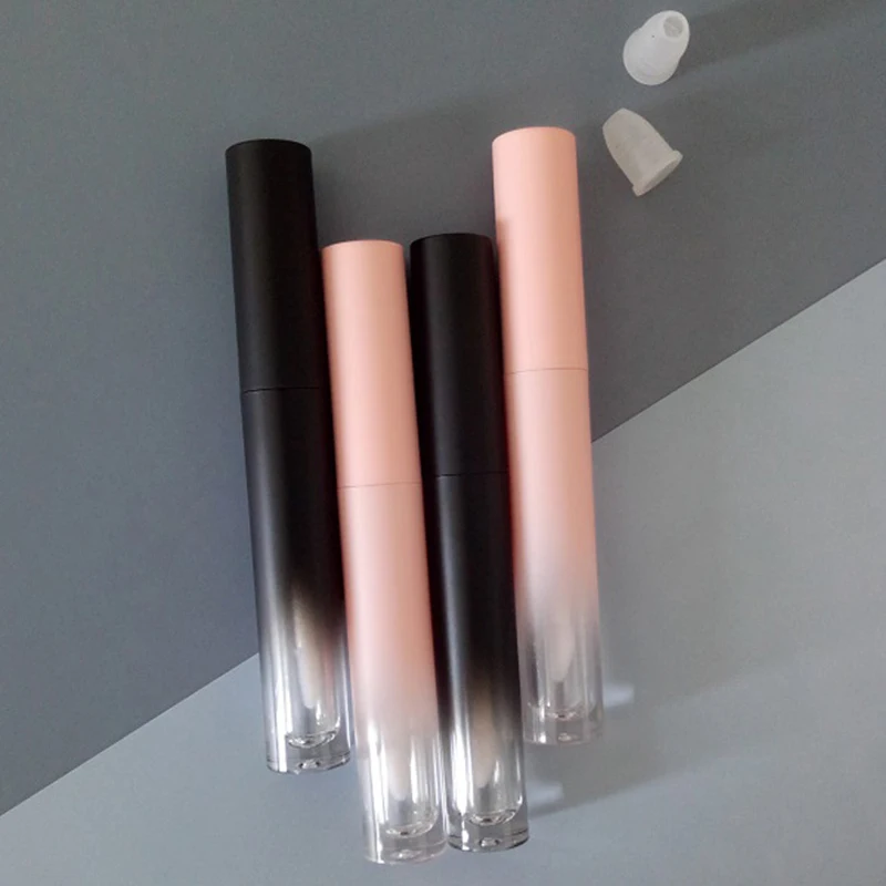 Lege Lip Gloss Tube 3.5Ml Gradiënt Roze/Zwarte Lippen Balsem Container Met Wand Ronde Matte Hervulbare Lipgloss Flessen verpakking