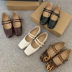 2024 Autumn Flats Shoes Fashion Shallow Slip On Women Flat Ladies Casual Outdoor Ballerina Flat Heels lolita Leopard Print Mujer