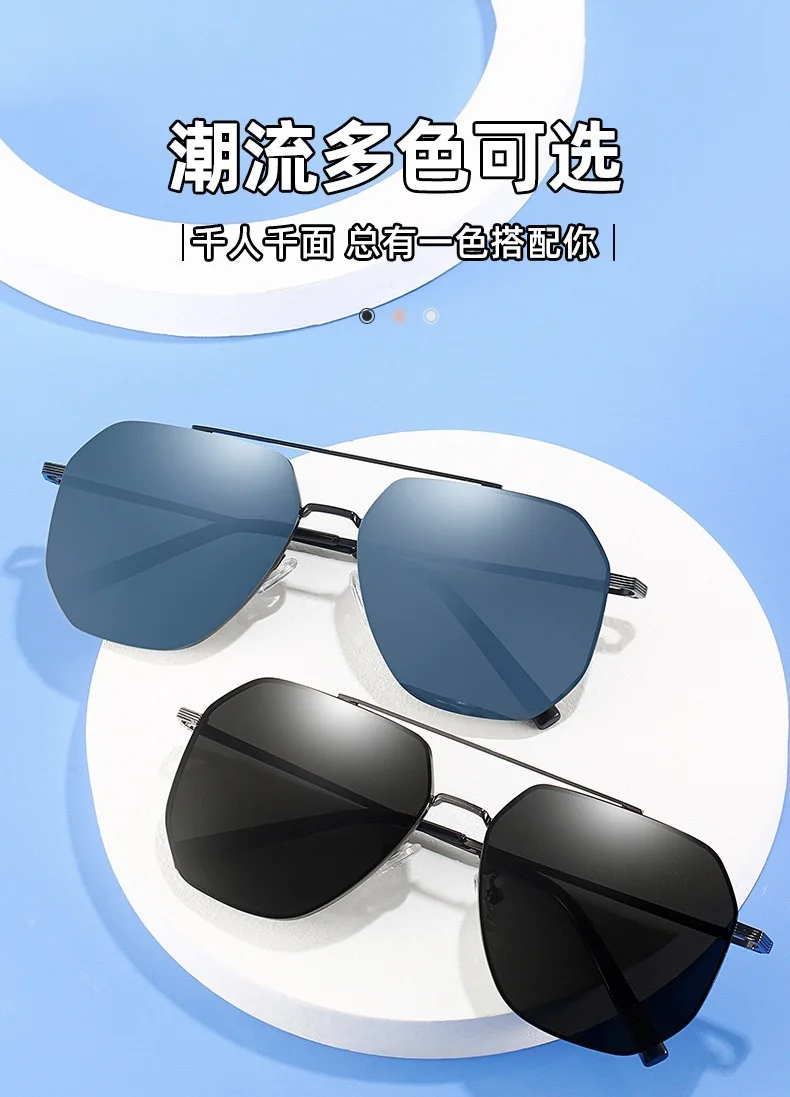 Sonnenbrille mit Metallrahmen für Herren, hochauflösende Unisex-Sonnenbrille, Angeln, Sonnenschutz, Uv400, Sommerbrille, Spiegellinsen, Schutzbrille – Detail 5