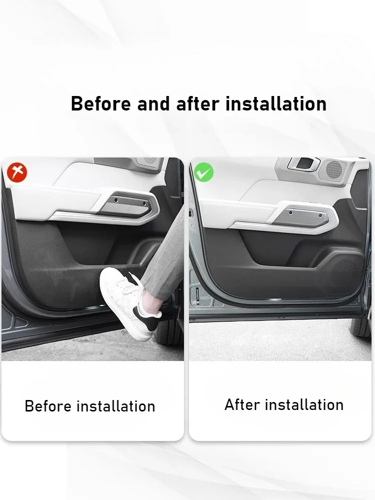 

Car Door Anti Kick Pad For BYD Formula Leopard Titanium 3 4Pc Leather Protection Cushion Film Protector Car Interior Accessories