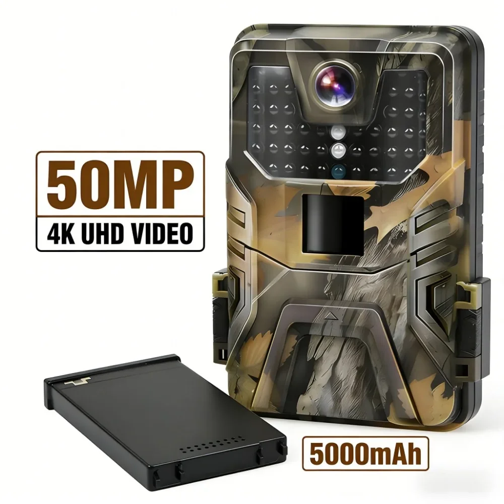 

Outdoor 5000mAh 50MP 4K HD Trail Game Photo Trap Camera Night Vision Goggles IP65 Waterproof Wildlife Scouting Hunting Wildlife