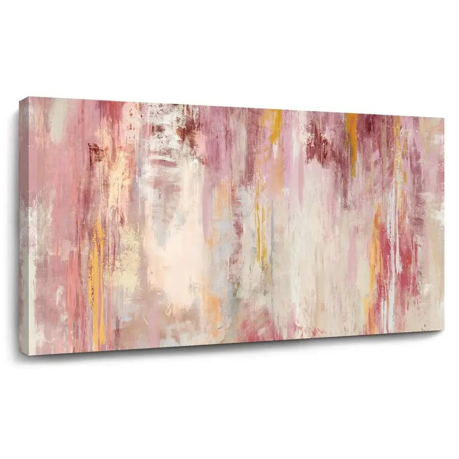 

Abstract Wall Art Large Wall Decor Pink Artwork 20x 40 Pictures Gold Paintings for Bedroom Living Room Office Canvas Prints