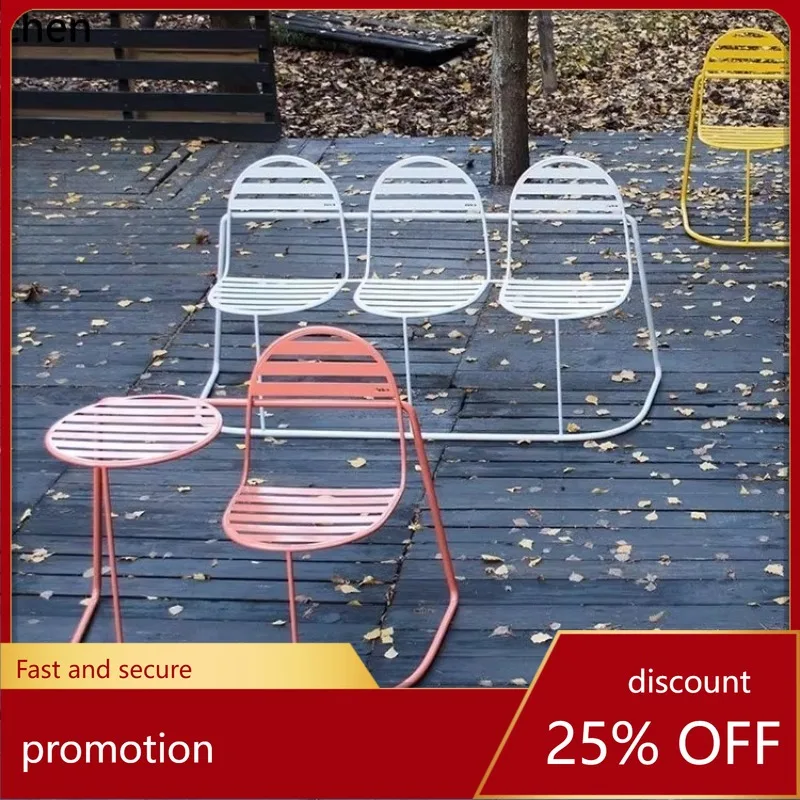 CZ Outdoor Metal Bench Table and Chair Shoe Changing Bench Courtyard Carbon Steel Dining Table and Chairs