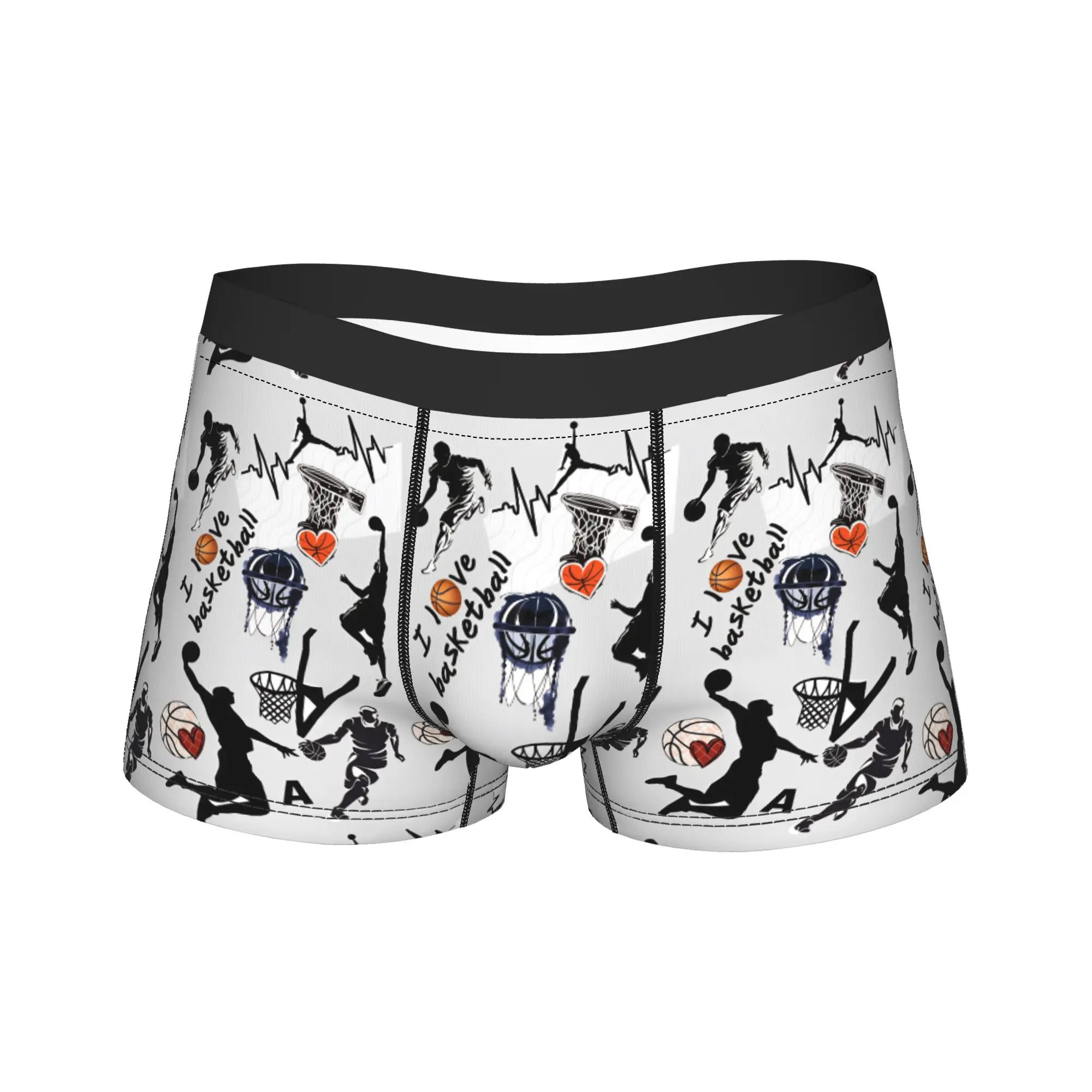 Basketball Player Silhouette Sport Element Set Underwear  Males Shorts Briefs Novelty Boxer Shorts Trenky Customs Underpants