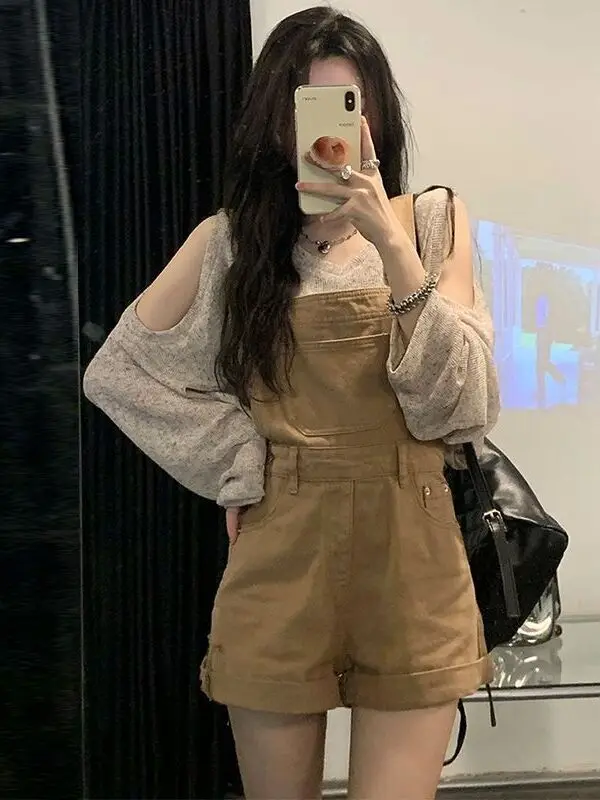 

Джинсовые комбинезоны с эффектом похудения, женские летние тонкие свободные брюки большого размера для девочек больших размеров